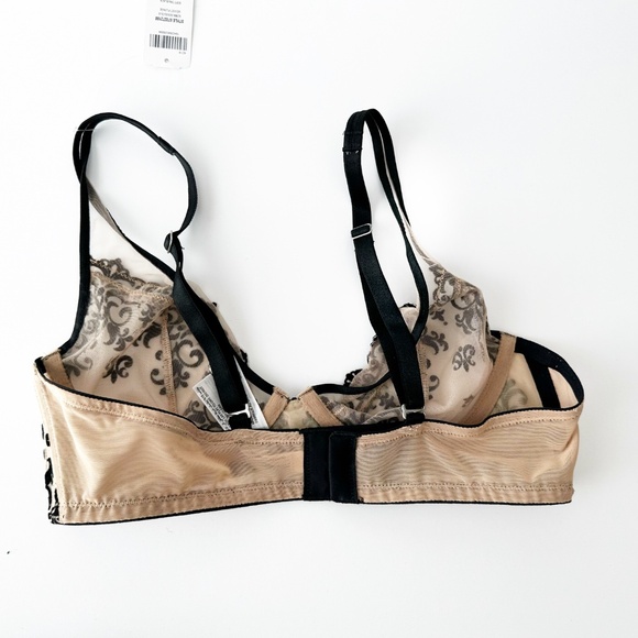 Soma Sensuous Velvet Plunge Soft Tan/Black 36B NWT - Picture 6 of 7